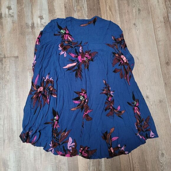 Free People Shirt Womens XS Tree Swing Tunic Floral Flowy Long Sleeve - Picture 4 of 7